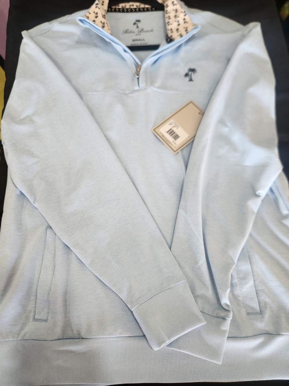 Palm Beach Light Blue Quarter-Zip Men's Sweater NWT
